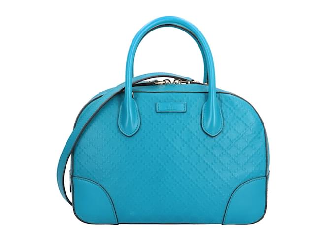 Bolsa de Ombro Gucci Bright Diamante Azul Couro  ref.1514915