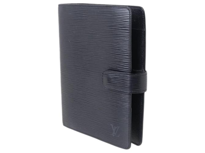 Couverture de carnet Agenda MM Louis Vuitton Cuir Noir  ref.1514918