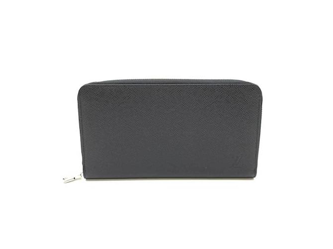 Louis Vuitton Taiga Leather Long Wallet Black Grey  ref.1514934