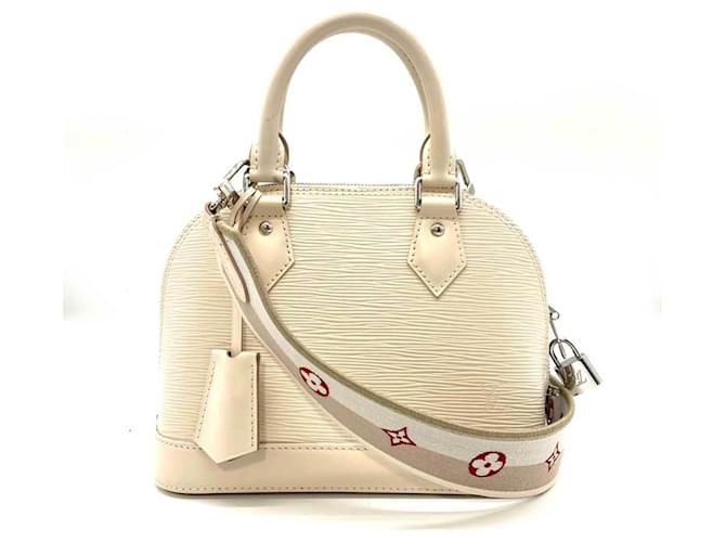 Borsa Alma BB in pelle Epi di Louis Vuitton Bianco Beige Crudo  ref.1514936