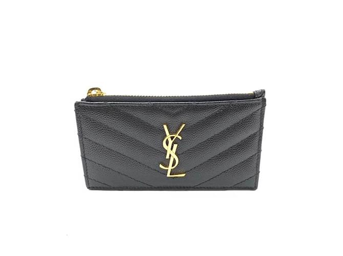 Saint Laurent Black Leather Coin Purse  ref.1514940