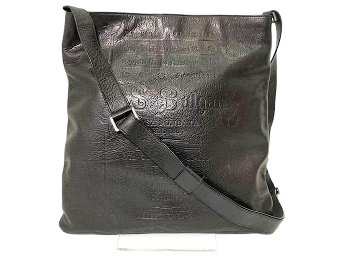 Bulgari Bolso de hombro de cuero negro Bvlgari Collezione  ref.1514942