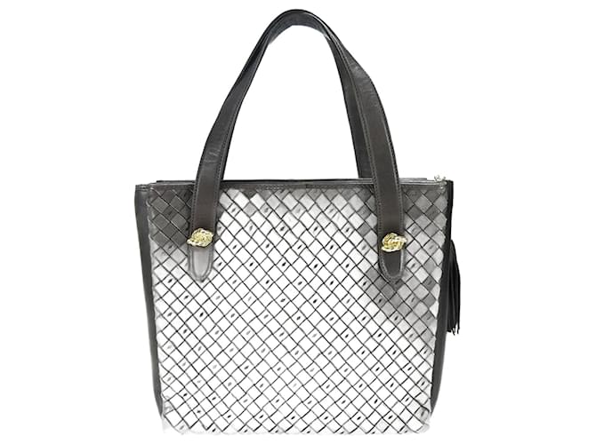 Bolsa de mão BALLY para mulheres com charme de tassel de couro Cinza antracite  ref.1514986