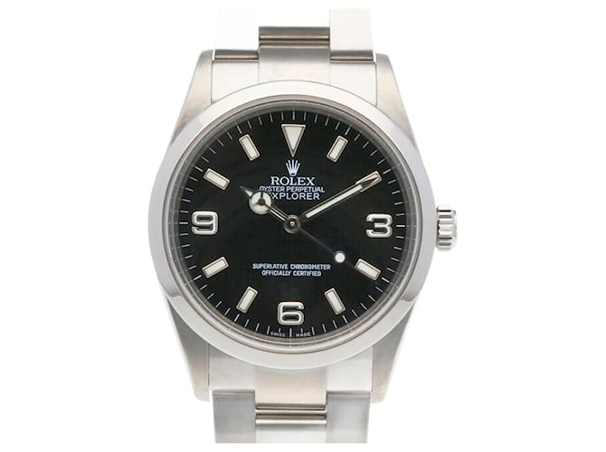 Rolex Explorer Oyster Perpetual Watch SS 114270 Men's Black Silvery  ref.1514994