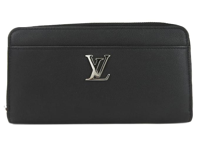 Langer Geldbeutel aus schwarzem Leder von Louis Vuitton  ref.1515004