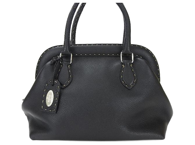 Fendi Selleria Black Leather Handbag  ref.1515007