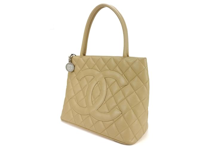 Chanel Beiger Leder Tote Bag  ref.1515026