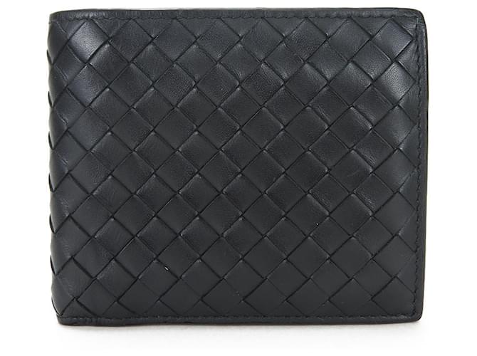 Bottega Veneta schwarze Leder-Bifold-Geldbörse  ref.1515030