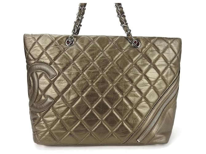 Cambon Chanel Bronze Leder Tote Bag  ref.1515031