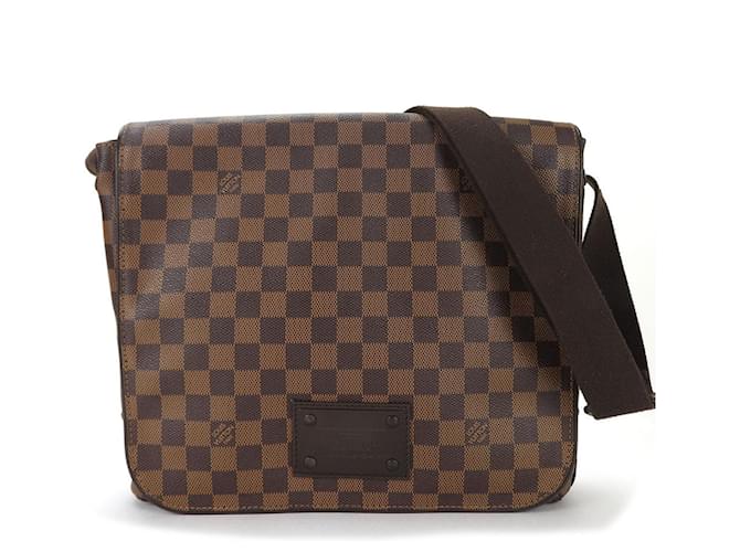 Sac à épaule Brooklyn MM Louis Vuitton Toile Damier ebène  ref.1515035