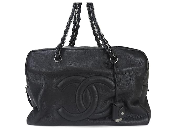 Chanel Black Leather Boston Bag  ref.1515038