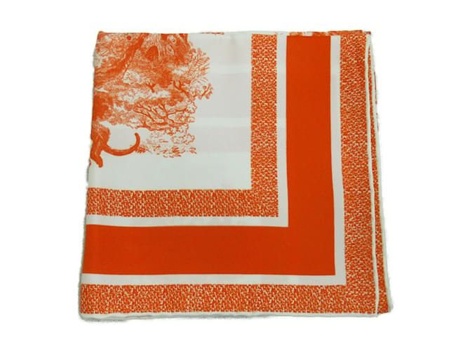 Christian Dior Orange Silk Scarf  ref.1515058