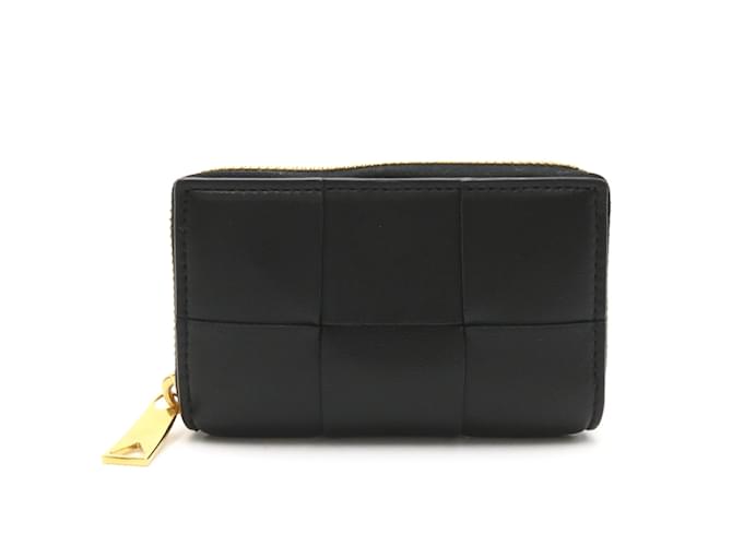 Porte-cartes zippé Intrecciato de Bottega Veneta Cuir Noir  ref.1515063