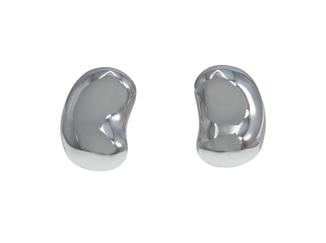 Tiffany & Co Tiffany Bean Medium Silver Stud Earrings Silvery  ref.1515089