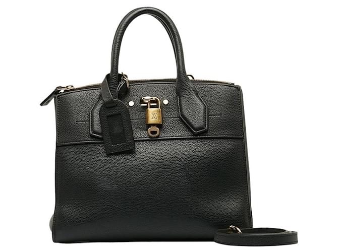 Bolso City Steamer PM Louis Vuitton Negro Cuero  ref.1515112