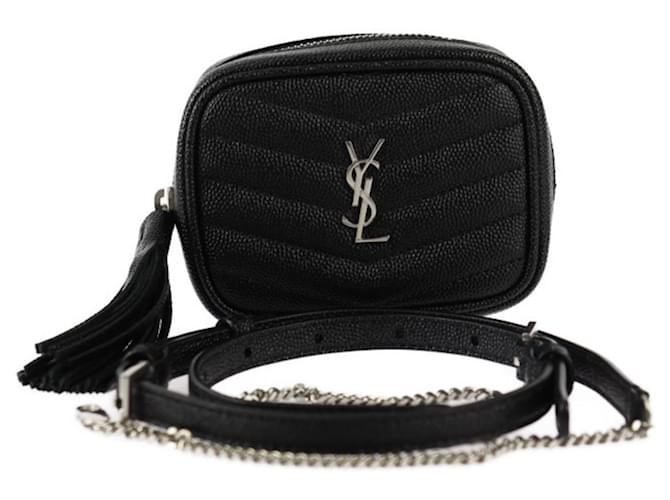 Yves Saint Laurent Baby Lou Pouch Shoulder Bag Black Leather  ref.1515128