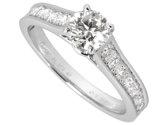 Bague Solitaire Cartier 1895 Demi Éternité Diamant Platine  ref.1515146