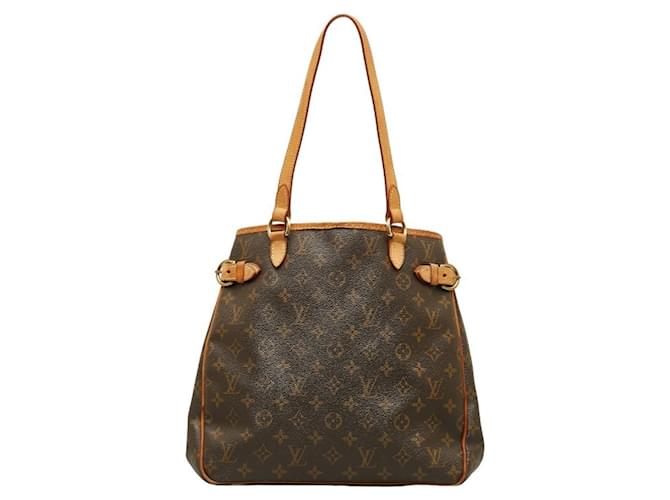 Louis Vuitton Monogram Batignolle Vertikale Schultertasche Braun Schwarz Monogramm Leder Kunststoff  ref.1515153