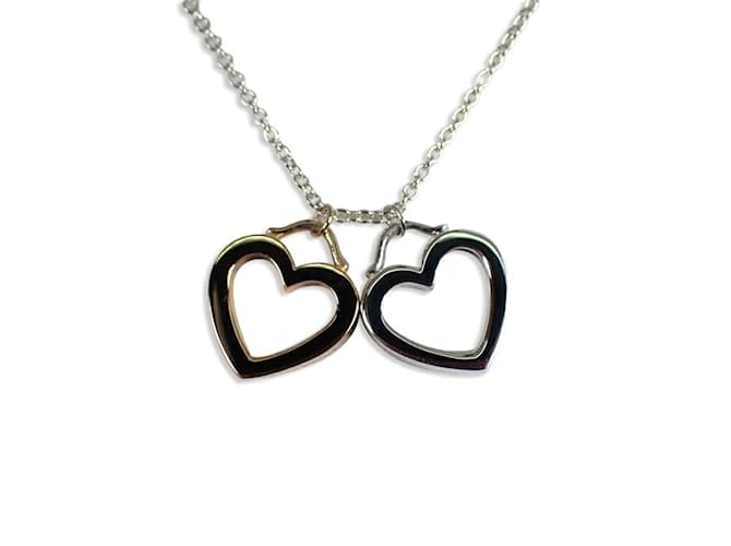 Tiffany & Co Tiffany Sterling Silver Sentimental Heart Pendant Necklace Silvery  ref.1515165