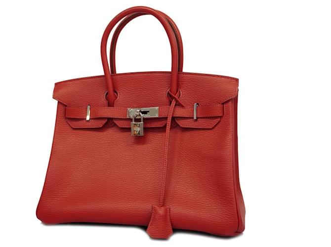 Hermès Sac à main Hermes Birkin 30 en Rouge Vif Cuir  ref.1515171