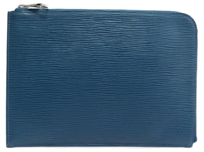 Louis Vuitton Epi Pochette Jules PM Clutch Bag Light blue Leather  ref.1515182