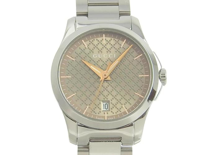 Montre à quartz pour femmes Gucci G-Timeless Date Argenté  ref.1515184