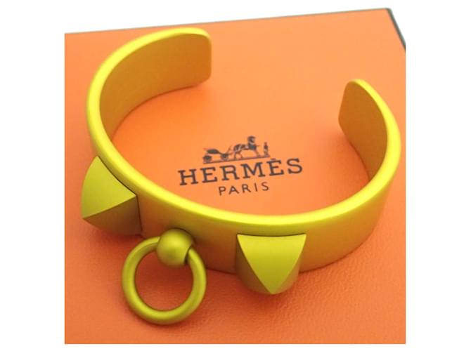 Hermès Bracelet Collier de Chien Hermes Métal Jaune  ref.1515191