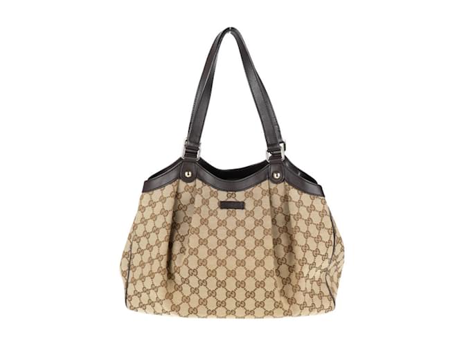 Sac fourre-tout en toile GG Gucci Marron  ref.1515193