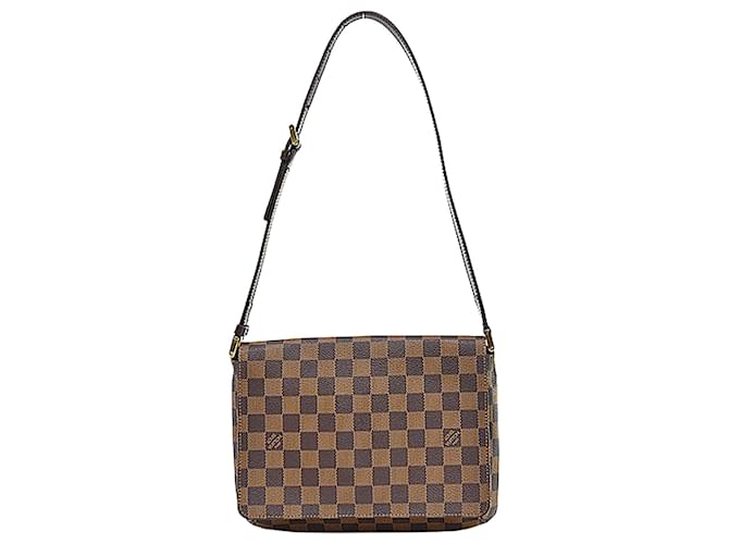 Sac à épaule Damier Musette Tango de Louis Vuitton Toile Marron Damier ebène  ref.1515195