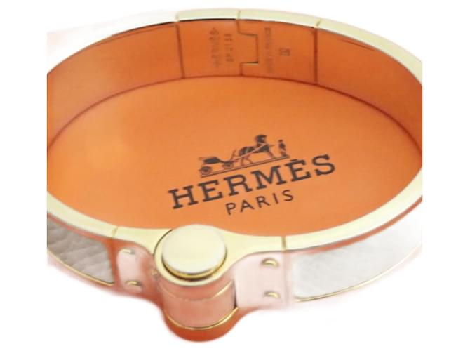 Hermès Hermes Off-White Leather Bangle Eggshell  ref.1515200