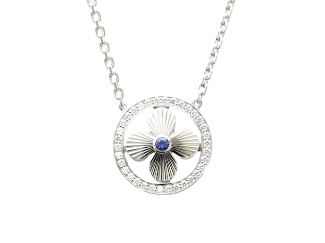 Louis Vuitton Pendant Sun Blossom Necklace Silvery White gold  ref.1515210