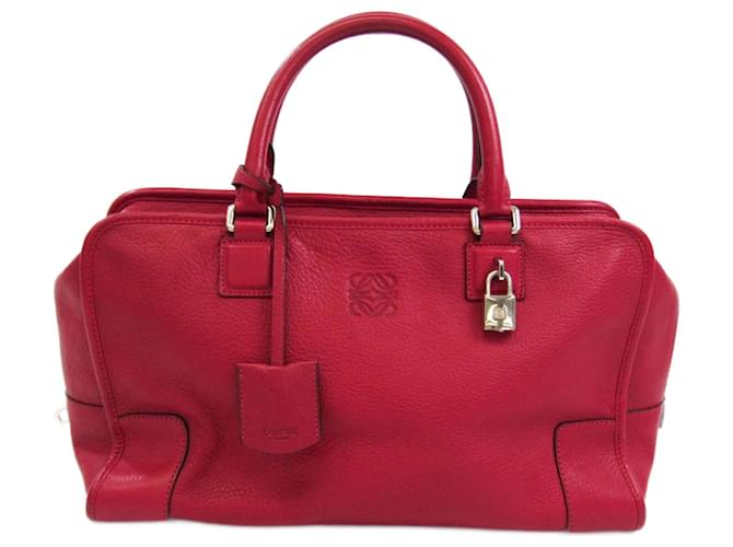 Bolso de cuero Loewe Amazona 36 para mujeres Roja  ref.1515216