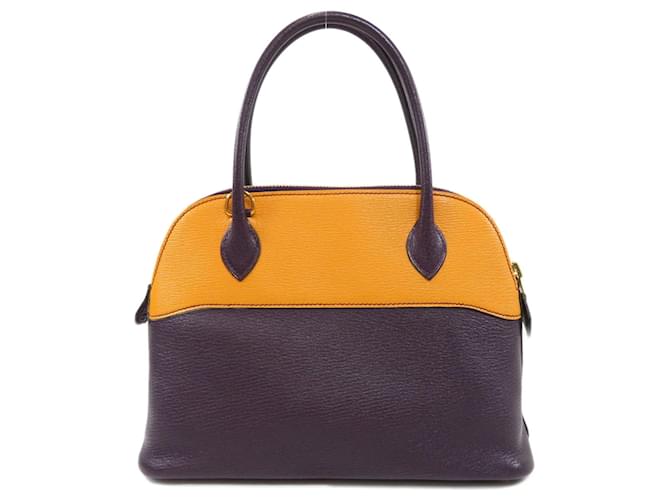 Hermès Hermes Bolide 27 Handbag in Moutarde and Raisin Dark red Mustard Diamond  ref.1515242