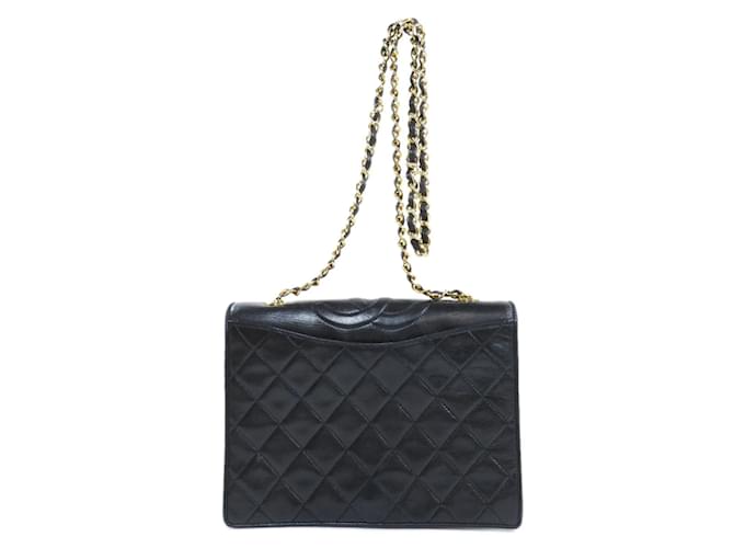 Bolsa de ombro com corrente dourada Cocomark da Chanel Preto Couro  ref.1515243