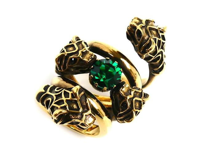 GUCCI Tiger Head Double Wrap Ring Golden  ref.1515299