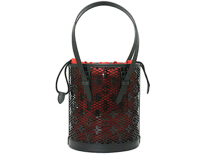 Bolsa Baguette Louis Vuitton Preto Vermelho Couro envernizado  ref.1515314