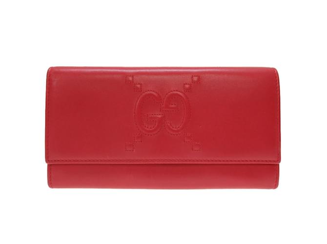 Porta-moedas de couro vermelho Gucci  ref.1515328