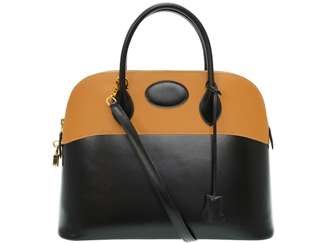 Hermès Sac à main Hermes Bolide 35 Veau façon poulain Noir  ref.1515332