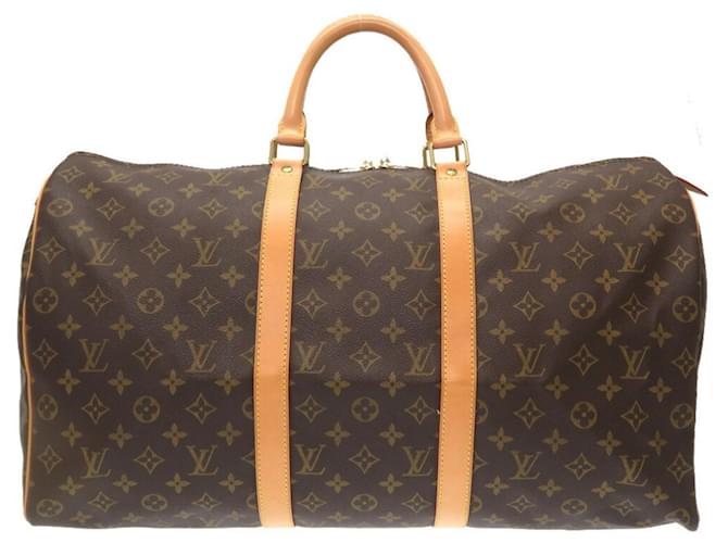 Louis Vuitton Monogram Keepall 50 M41426 Boston Bag Brown Patent leather  ref.1515348