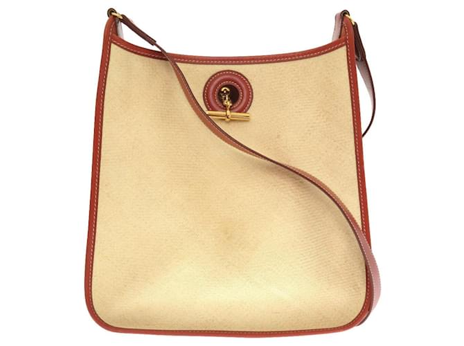 Hermès Hermes Vespa PM Straw Shoulder Bag Brown Beige  ref.1515362