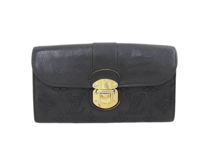 Louis Vuitton Mahina Coin Purse Black Leather  ref.1515385