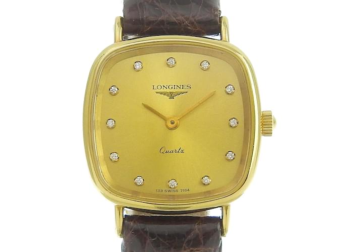 Reloj de cuarzo para damas Longines 12P con diamantes Dorado  ref.1515397