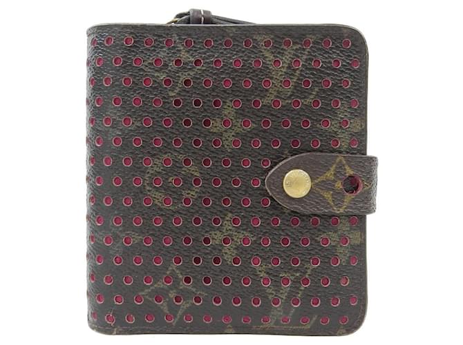 Portefeuille compact zippé Monogram Perfo Louis Vuitton Tissu Fuschia  ref.1515401