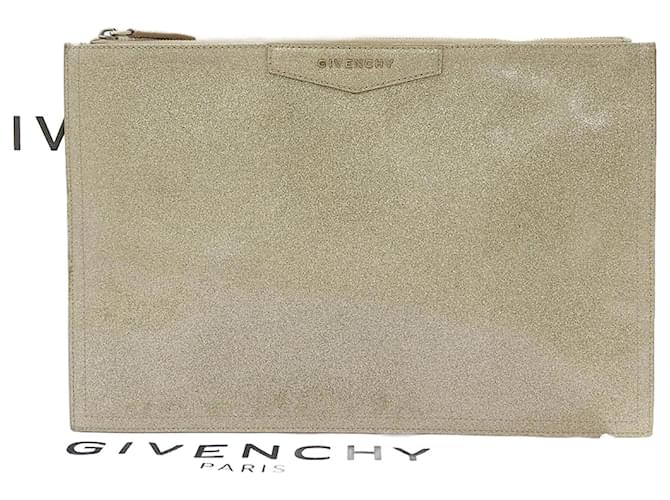 Bolsa clutch limitada Givenchy Antigona 2015 Dourado Couro envernizado  ref.1515409