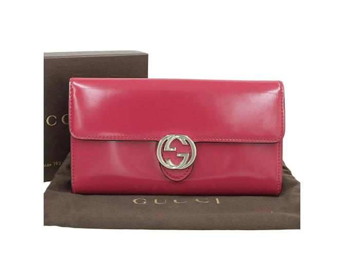 Gucci Pink Patent Leather Long Wallet  ref.1515410