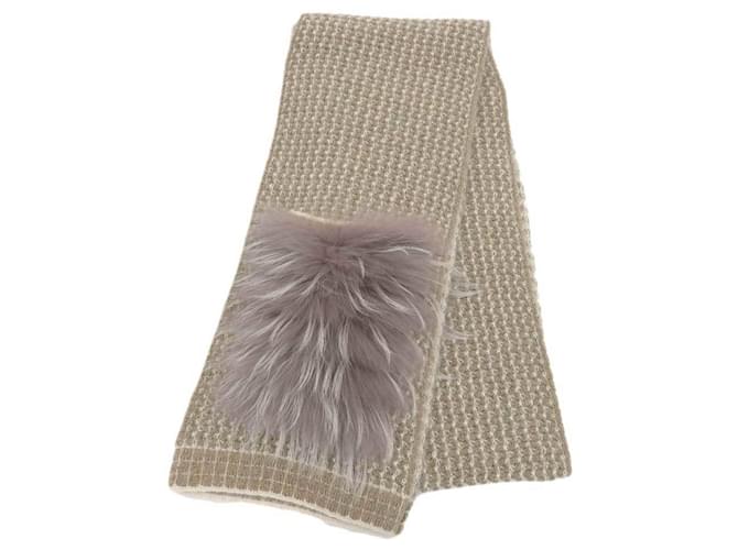 Louis Vuitton Brown Mohair Blend Stole Wool Fur Nylon  ref.1515411