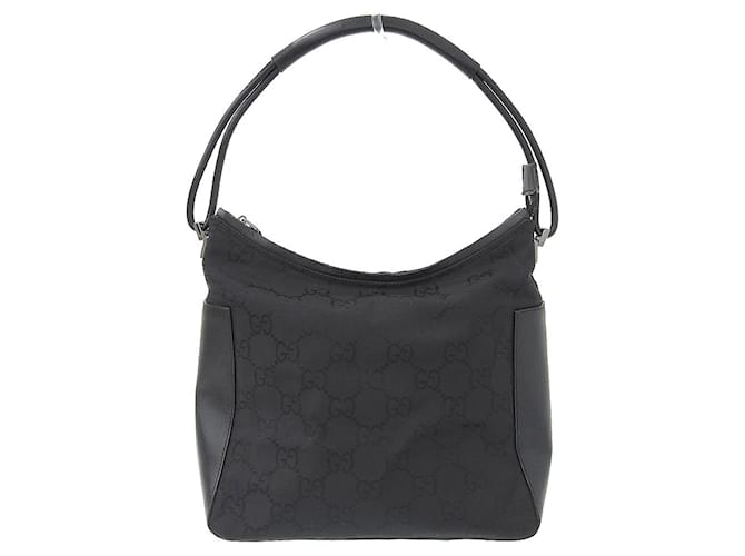 Bolsa de Ombro Gucci GG Pattern Preto Couro Nylon  ref.1515423