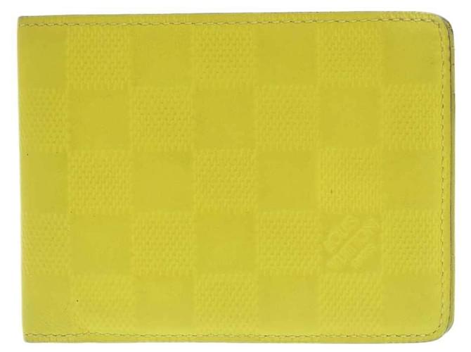 Carteira bi-fold Damier Infini Louis Vuitton Amarelo Lona  ref.1515430