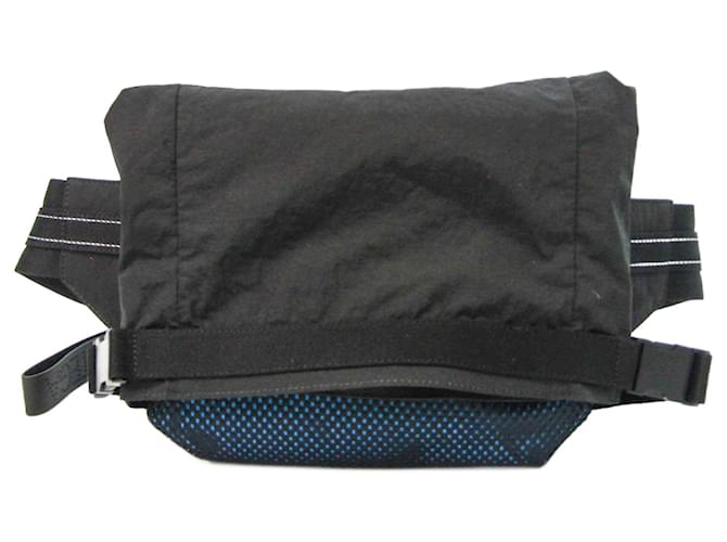 Bolsa de cinto Bottega Veneta em nylon toque papel Preto Azul  ref.1515436