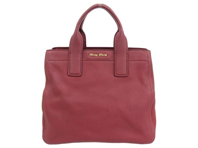 Sac à main Miu Miu Vitello Caribbean Rouge  ref.1515450